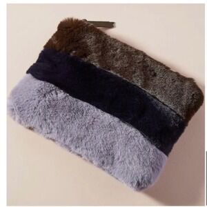 Anthropologie Remi Reid Crossbody Bag Faux Fur‎ Chain Strap Detachable Clutch